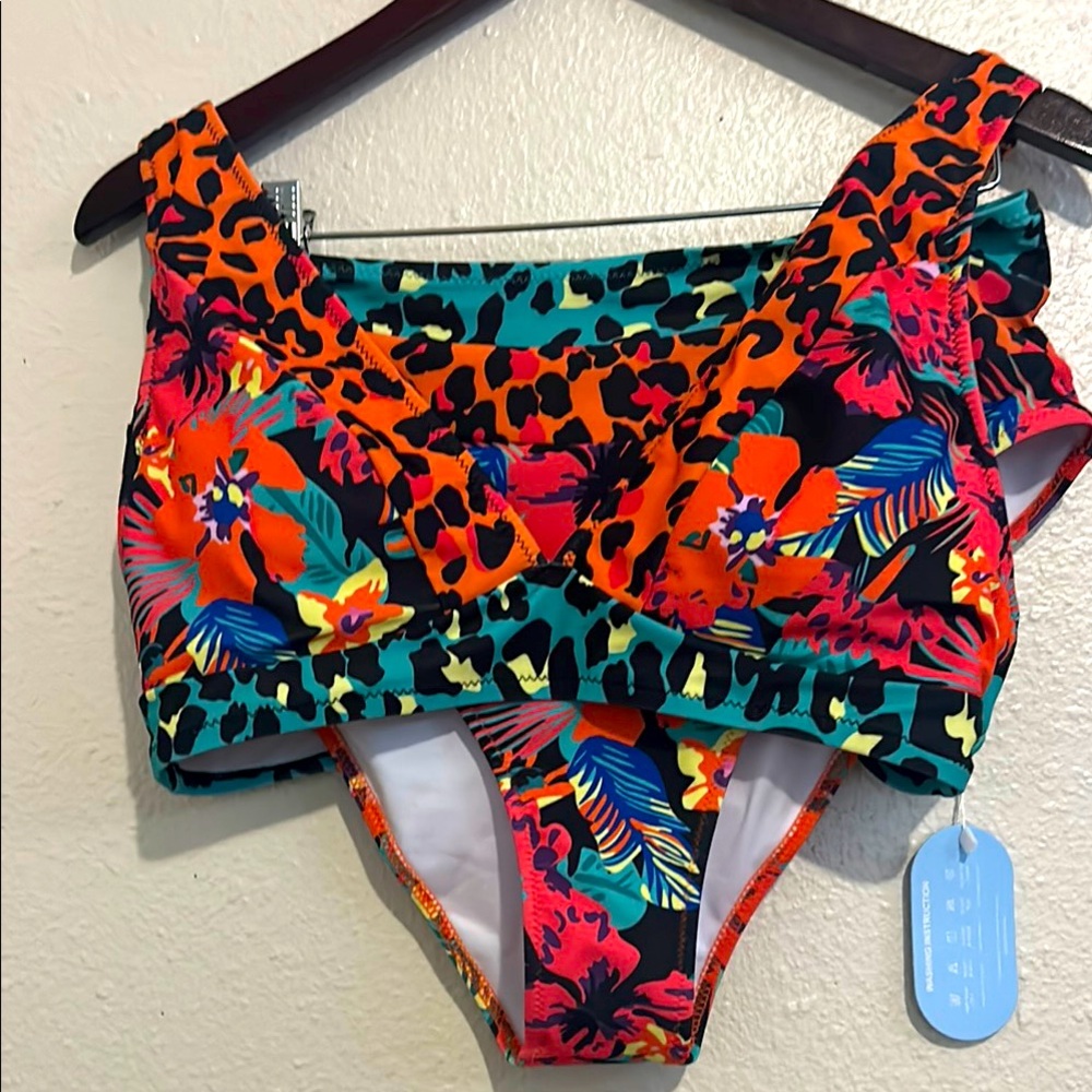 Tropical Print Bikini Set